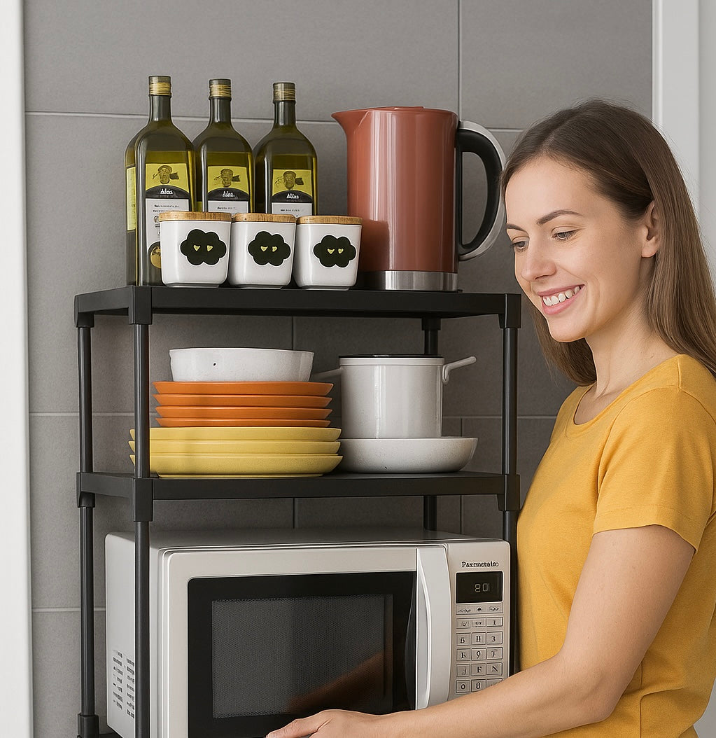 ESTANTE PRÁCTICA PARA MICROONDAS Y UTENSILIOS